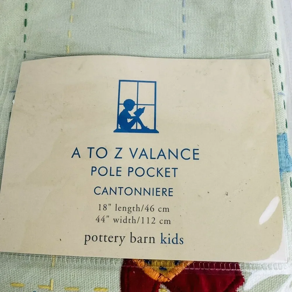 Pottery Barn Kids A to Z Valance Rod Pocket 18x44 Car Frog Nursery Set of 2‎ New